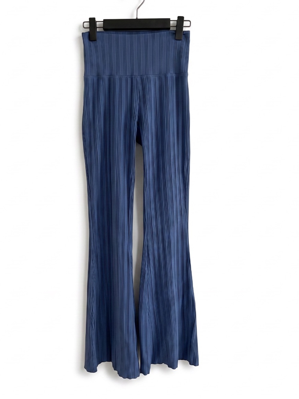 Aerie Offline Slate Blue Ribbed Flared Knit Pants